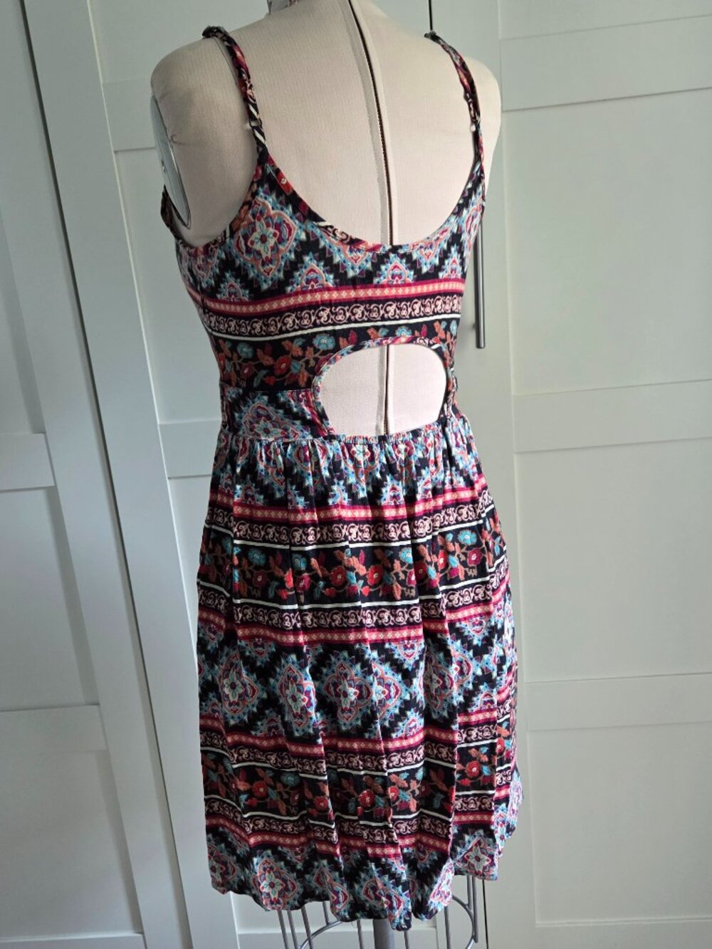 Open back bra friendly summer dress adjustable straps